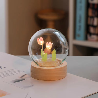 Elegant Tulip Night Light - Charming Floral Lamp for Bedroom Decor, Perfect Valentine's Day Gift, Handmade DIY Material for Girlfriend