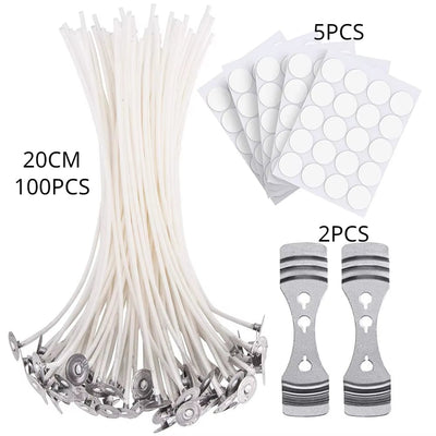 100-Piece Candle Wick Kit – 6-Inch Cotton Wicks for DIY Candle Crafting