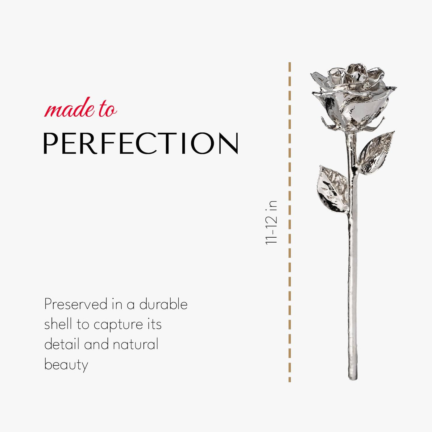 Eternal Platinum Rose - A Unique Hand-Dipped Masterpiece to Cherish Forever