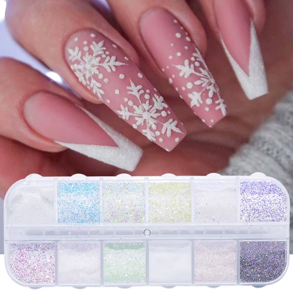 Holographic nail powder set for chrome nails