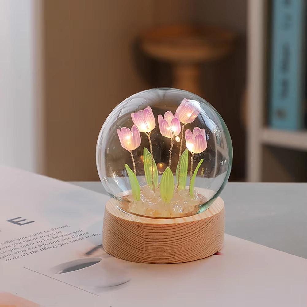 Elegant Tulip Night Light - Charming Floral Lamp for Bedroom Decor, Perfect Valentine's Day Gift, Handmade DIY Material for Girlfriend