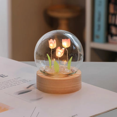 Elegant Tulip Night Light - Charming Floral Lamp for Bedroom Decor, Perfect Valentine's Day Gift, Handmade DIY Material for Girlfriend