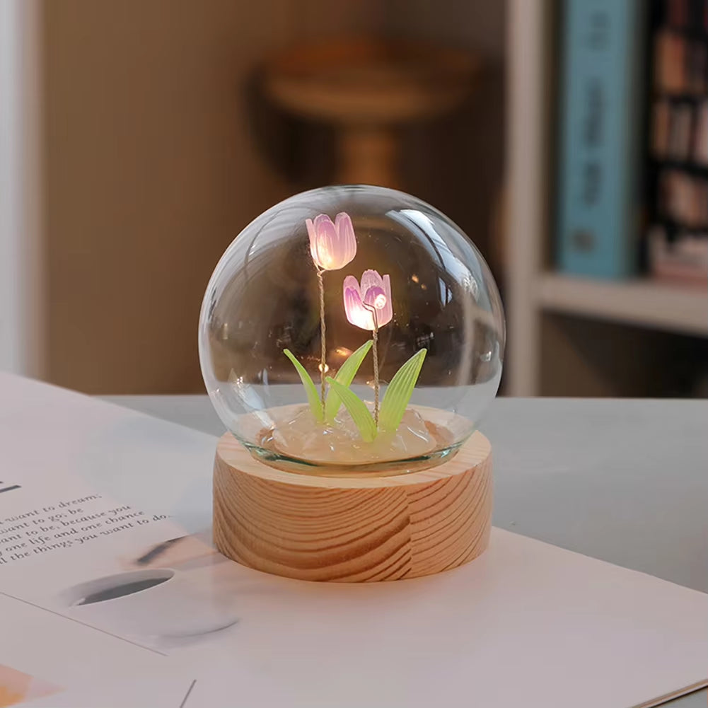 Elegant Tulip Night Light - Charming Floral Lamp for Bedroom Decor, Perfect Valentine's Day Gift, Handmade DIY Material for Girlfriend