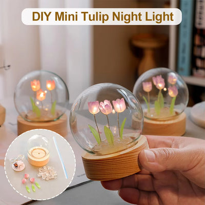 Elegant Tulip Night Light - Charming Floral Lamp for Bedroom Decor, Perfect Valentine's Day Gift, Handmade DIY Material for Girlfriend