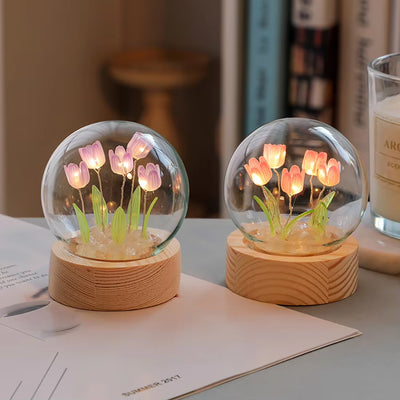 Elegant Tulip Night Light - Charming Floral Lamp for Bedroom Decor, Perfect Valentine's Day Gift, Handmade DIY Material for Girlfriend