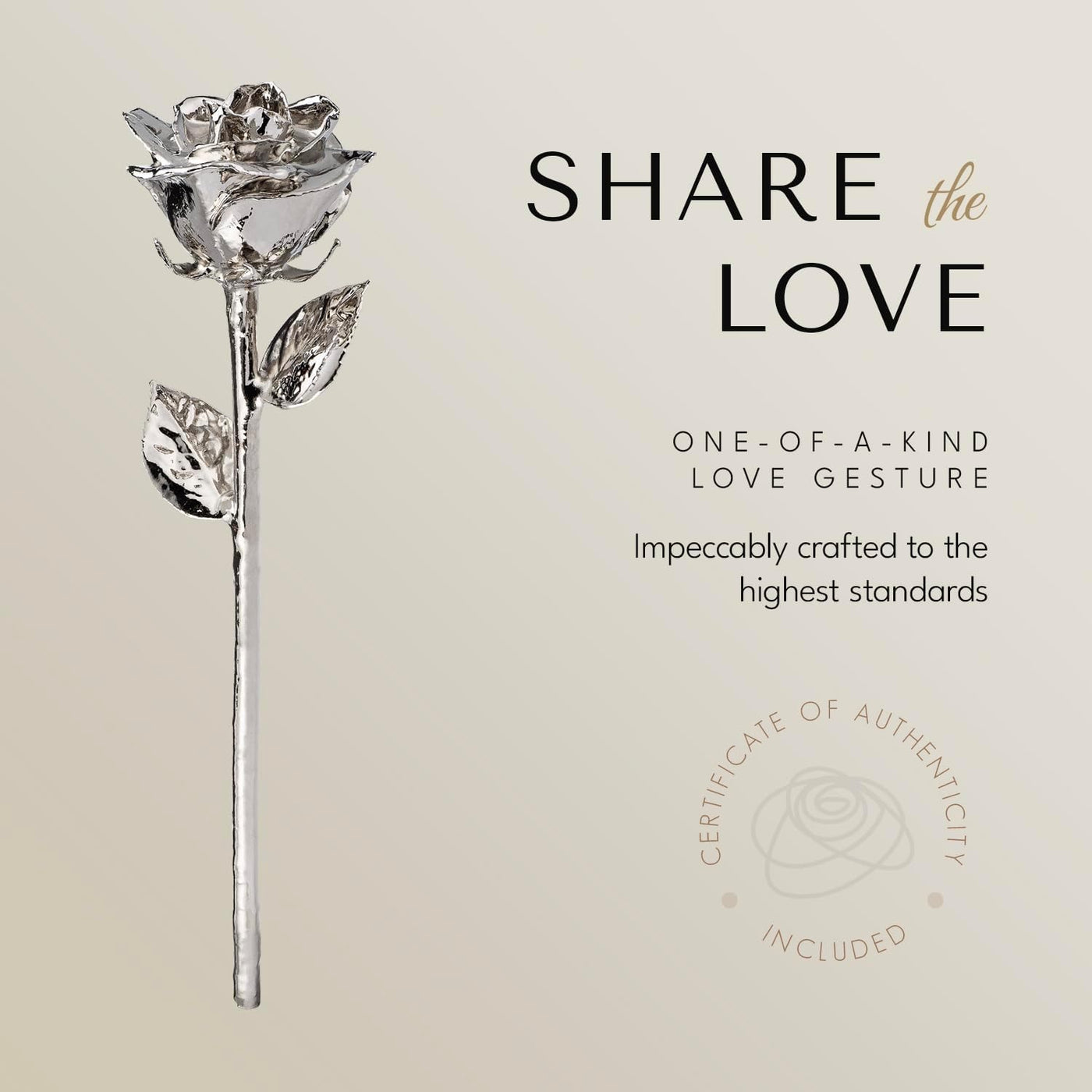 Eternal Platinum Rose - A Unique Hand-Dipped Masterpiece to Cherish Forever