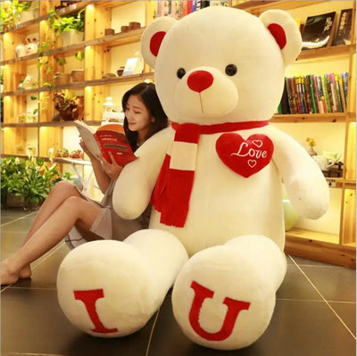 Large I Love You Bear Plush Toy - Soft Heart Pillow Doll for Kids, Perfect Birthday and Valentine's Day Gift for Girlfriends