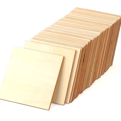 Set of 10 Blank 4x4 Inch Wood Squares for Crafting