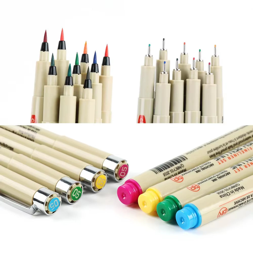 9-Color Dual-Tip Waterproof Pen Set – Ideal for Art, Craft, and DIY Projects