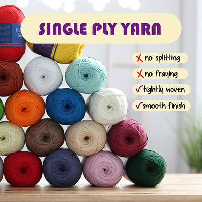 Worsted cotton-nylon yarn for crochet and knitting