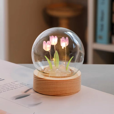 Elegant Tulip Night Light - Charming Floral Lamp for Bedroom Decor, Perfect Valentine's Day Gift, Handmade DIY Material for Girlfriend