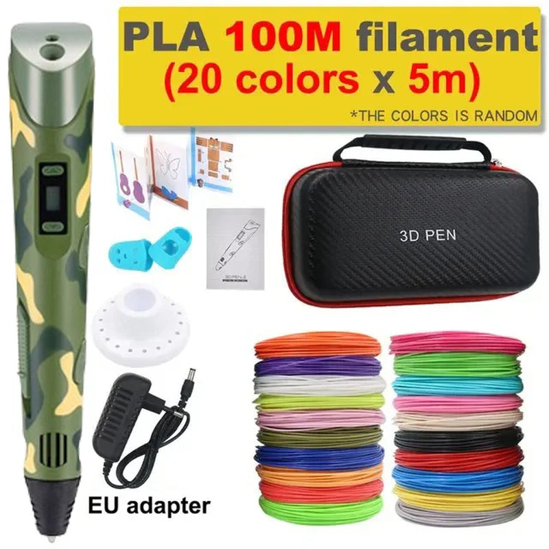 3D Printing Pen for DIY Camouflage Projects – LCD Screen & PLA Compatible