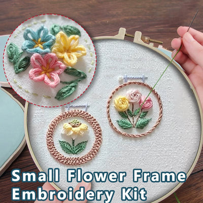 Flower Embroidery Starter Kit: DIY Cross Stitch Set for Beginners - Plant Sewing Art Craft for Home Decor