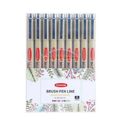 9-Color Dual-Tip Waterproof Pen Set – Ideal for Art, Craft, and DIY Projects